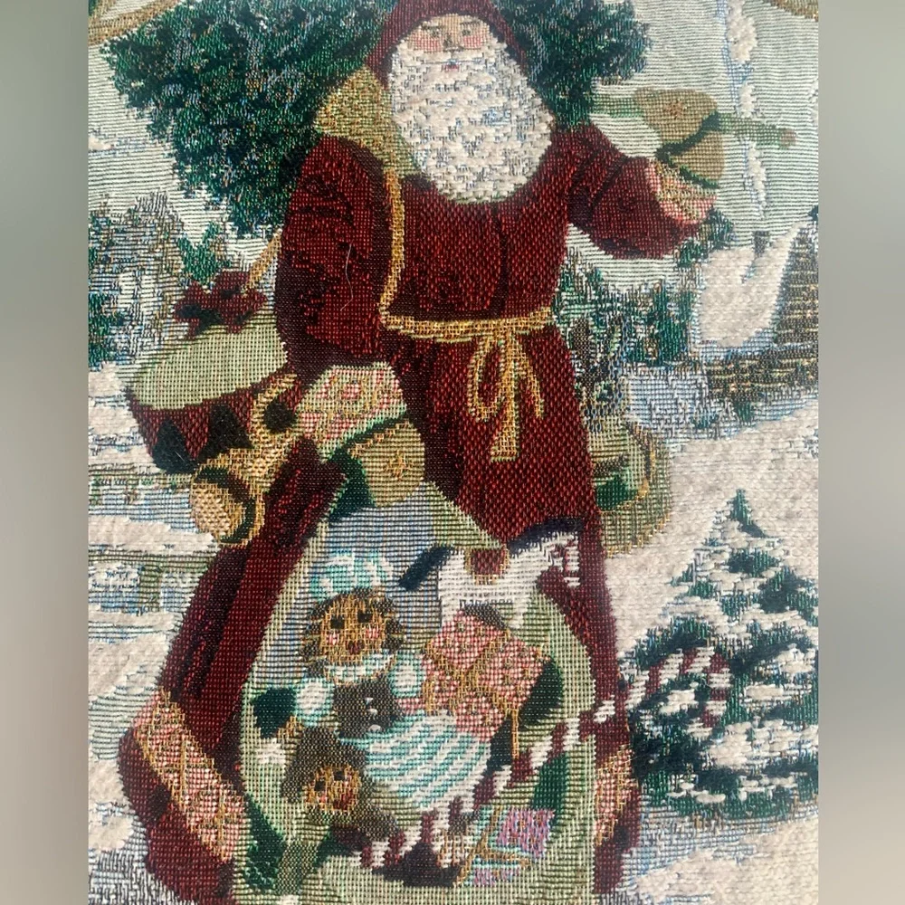 Christmas Santa Throw Pillow Velvet Back